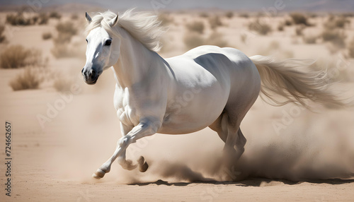 white horse running © Md Imranul Rahman