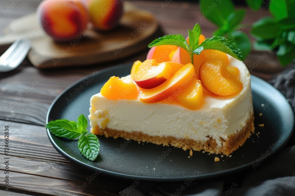 Delicious homemade peach cream cake Delicious homemade peach cream cake