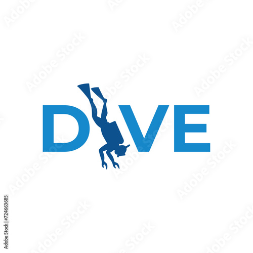 Scuba diving logo design, perfect for diving school and under water adventure logo design