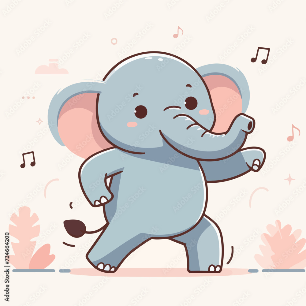 cute little dancing elephant cartoon character mascot cute little dancing elephant cartoon character mascot