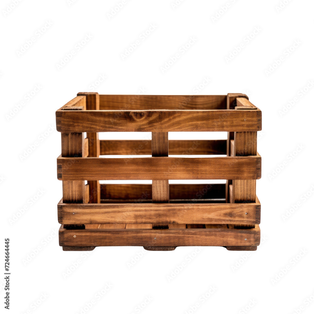 Fototapeta premium wooden box isolate on transparent background