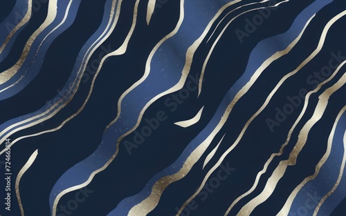 Marble Elegance: Abstract Luxury Wallpaper in Gold and Blue Tones"
