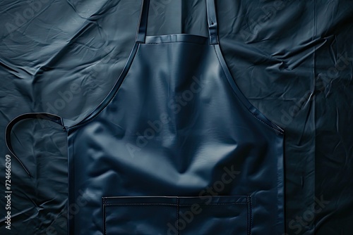 Enhance your design or logo with this luxurious apron mockup in dark sapphire color photo