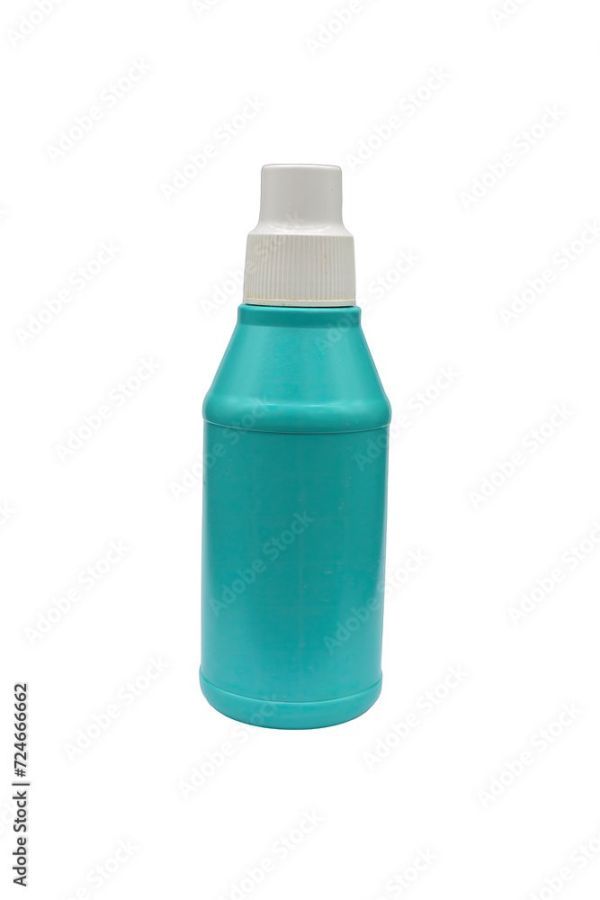 Plastic bottle containing green liquid isolated on transparent background. mockup for product, element for design Plastic bottle containing green liquid isolated on transparent background. mockup for product, element for design