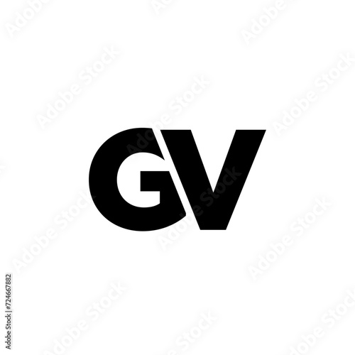 Letter G and V, GV logo design template. Minimal monogram initial based logotype.
