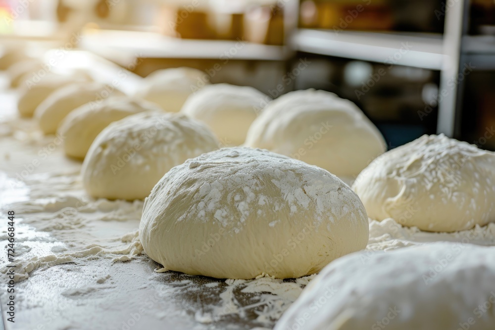 Fresh dough in production line Fresh dough in production line