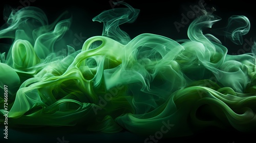 A captivating swirl of emerald green smoke