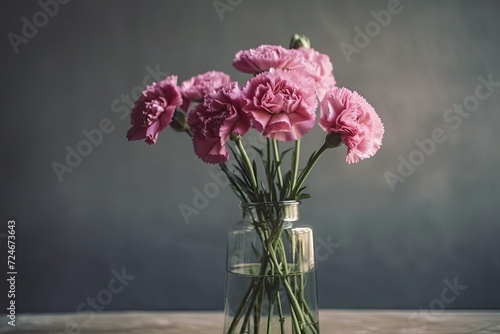 Wallpaper Mural Background Pink Carnation flowers in a vase Torontodigital.ca