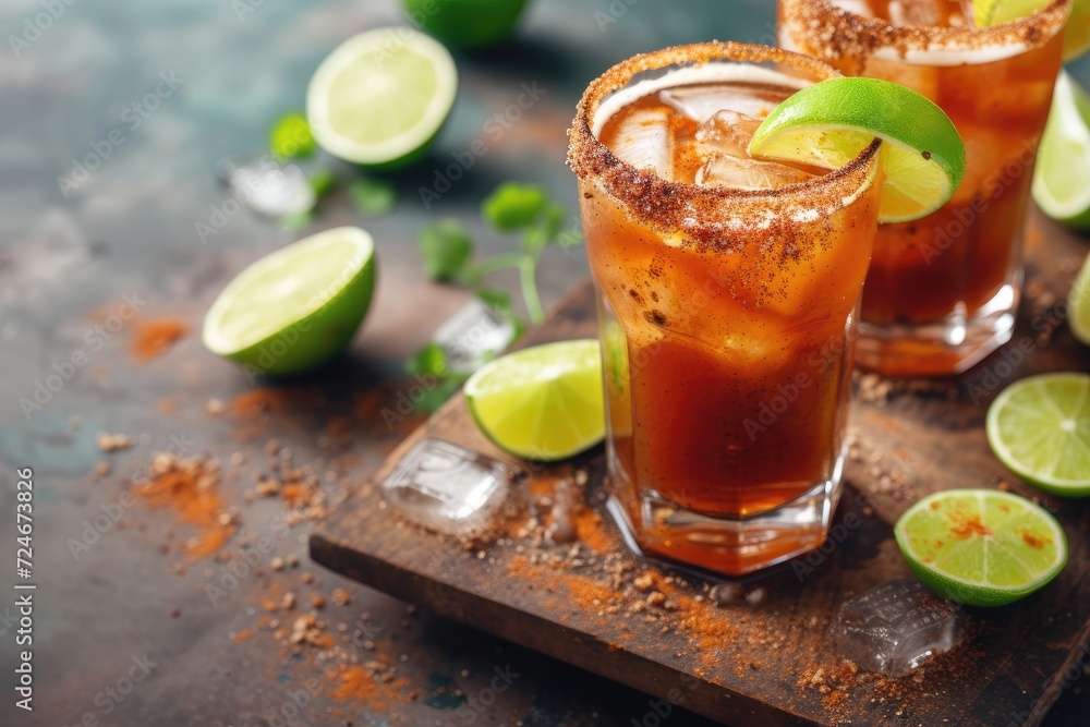 Mexican Michelada Beer Cocktail with Homemade Lime Mexican Michelada Beer Cocktail with Homemade Lime