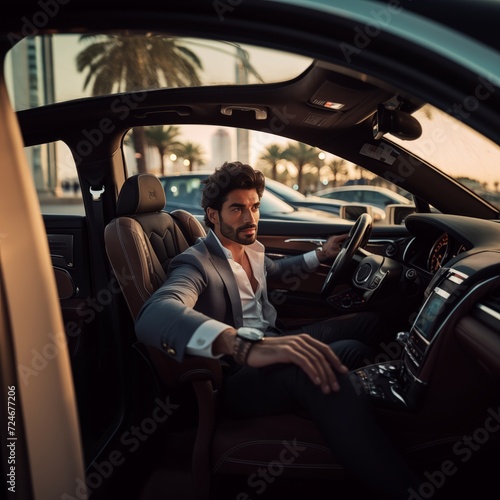 Luxurious Lifestyle in Dubai: Man in Sports Car © Vivid Frames