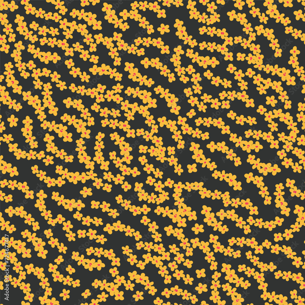 Ditsy floral print. Cute seamless pattern with simple tiny flowers in style of rustic and cottage core. Vintage floral background. Botanical vector illustration Ditsy floral print. Cute seamless pattern with simple tiny flowers in style of rustic and cottage core. Vintage floral background. Botanical vector illustration