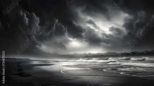 Paysage d'orage  en bord de mer photo