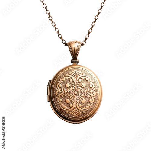 jewelry necklace with pendant on transparent background