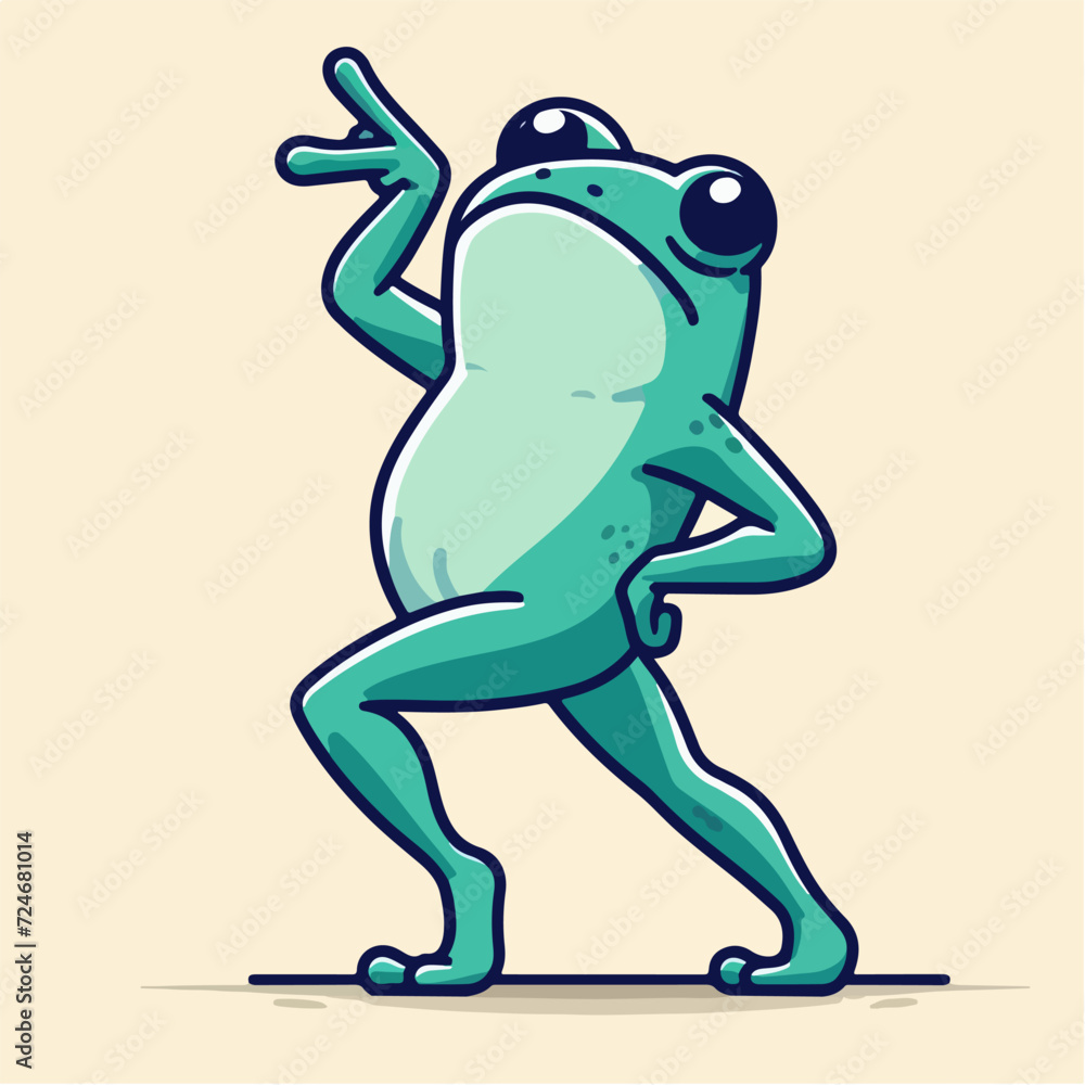 cute standing frog cartoon character mascot cute standing frog cartoon character mascot