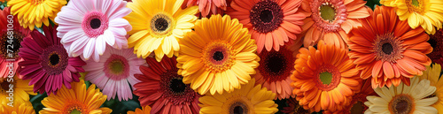 Vibrant Floral Bouquet  Gerbera  Yellow and Red Flowers Blossoming in Nature s Beauty