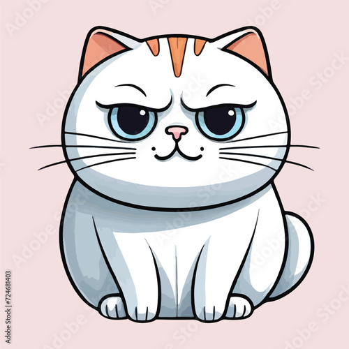 vector of cute lazy fat cat, kids tshirt, element design. © Iqbal