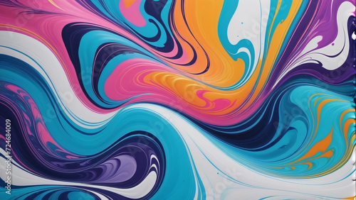 Acrylic paint abstract background with waves