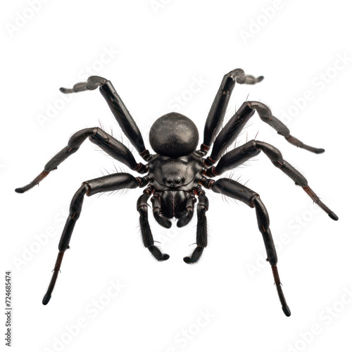 Black spider on transparent background