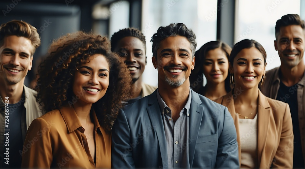Group of successful happy diverse inclusive multiethnic business team from Generative AI Group of successful happy diverse inclusive multiethnic business team from Generative AI