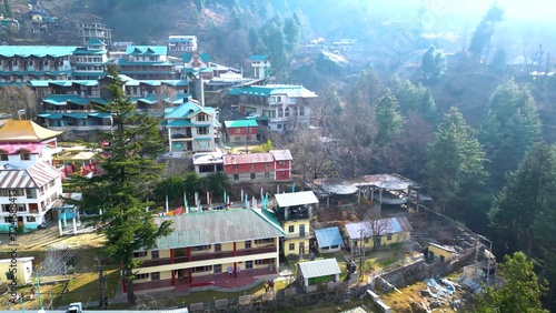 Aerial view Citi of Manali Landscape, Himachal Pradesh, India