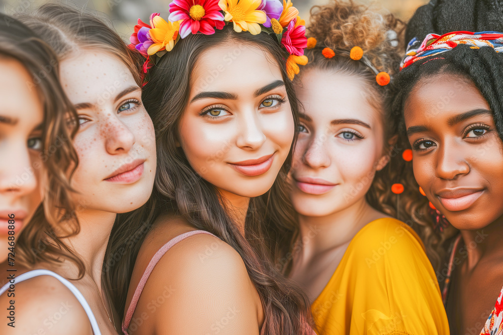 Cultural diversity of women around the world, March, people concept, genrative ai Cultural diversity of women around the world, March, people concept, genrative ai