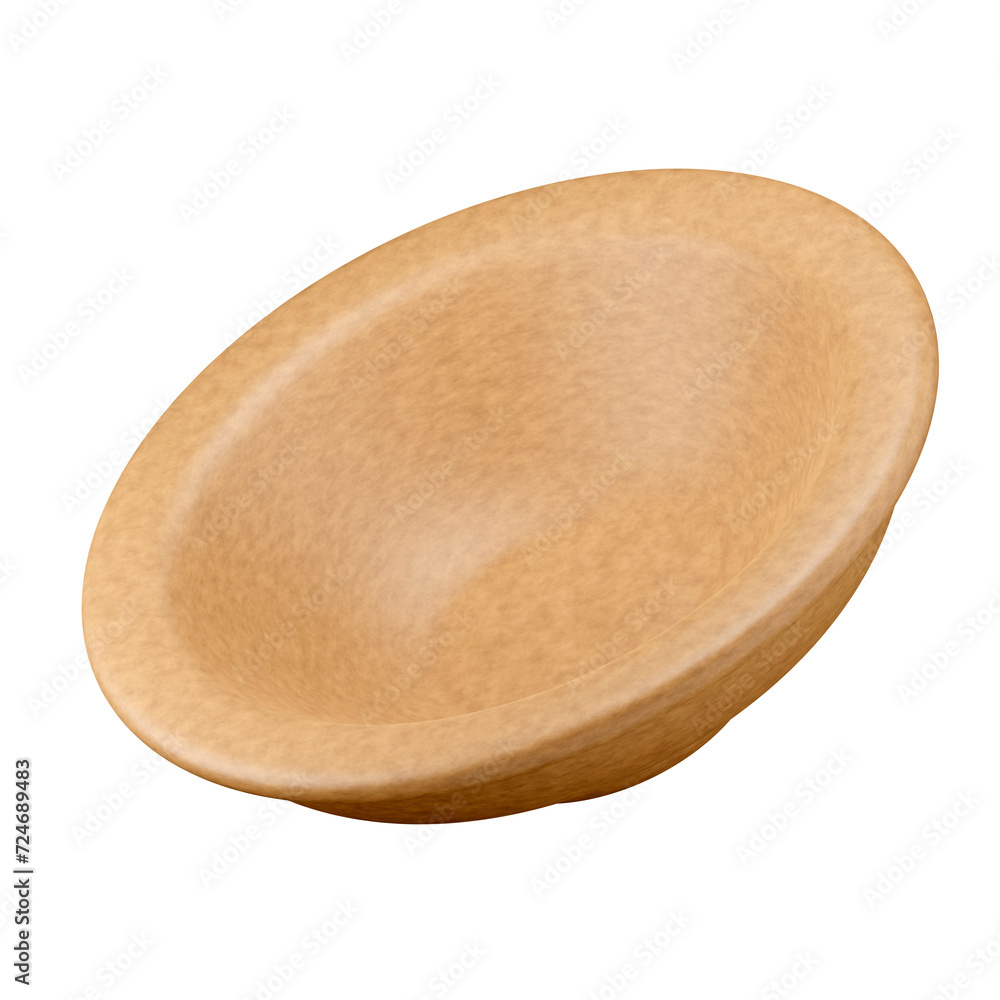 Clay plate. Kitchenware element. Kitchen utensil and tool. 3d render Clay plate. Kitchenware element. Kitchen utensil and tool. 3d render