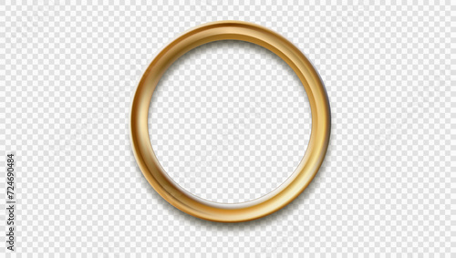 Golden Round Frame Or gold Ring Isolated On Transparent Background photo