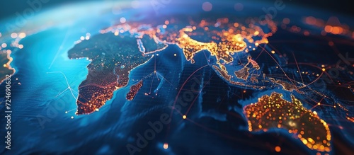 Globe with International business marketing connection and investment. Generated AI image