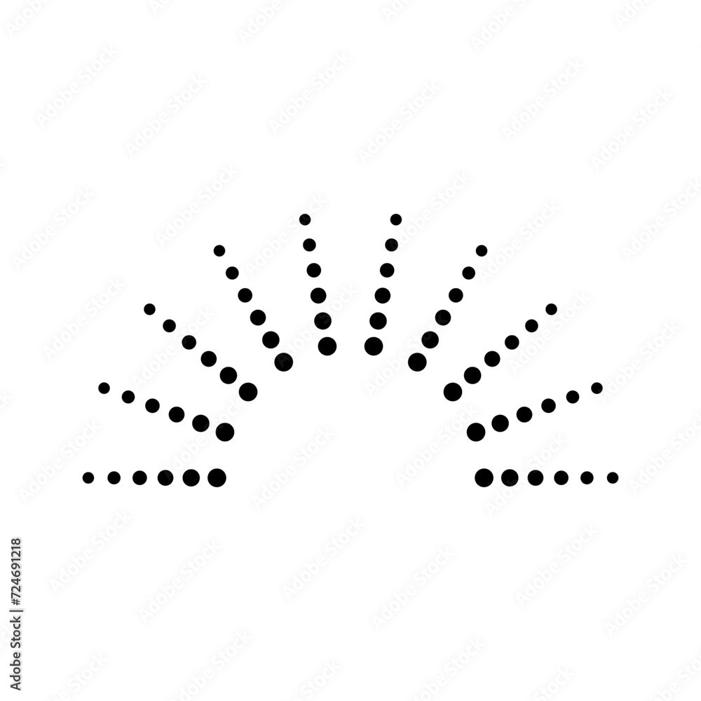 Half sunburst dotted vector icon Half sunburst dotted vector icon