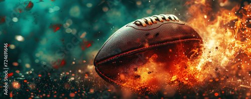 American football ball. Creative sport background.