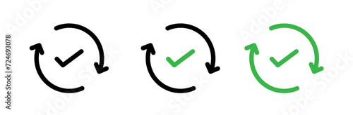 Trust Verification line icon. Security Assurance Badge icon in black and white color.