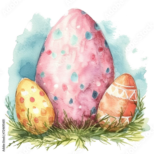 cute pastel colors watercolor easter border isolated