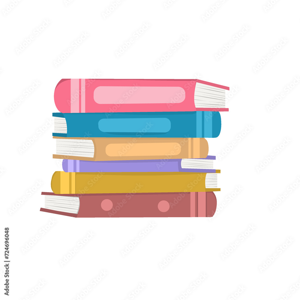 Hand drawn flat design stack of book Hand drawn flat design stack of book