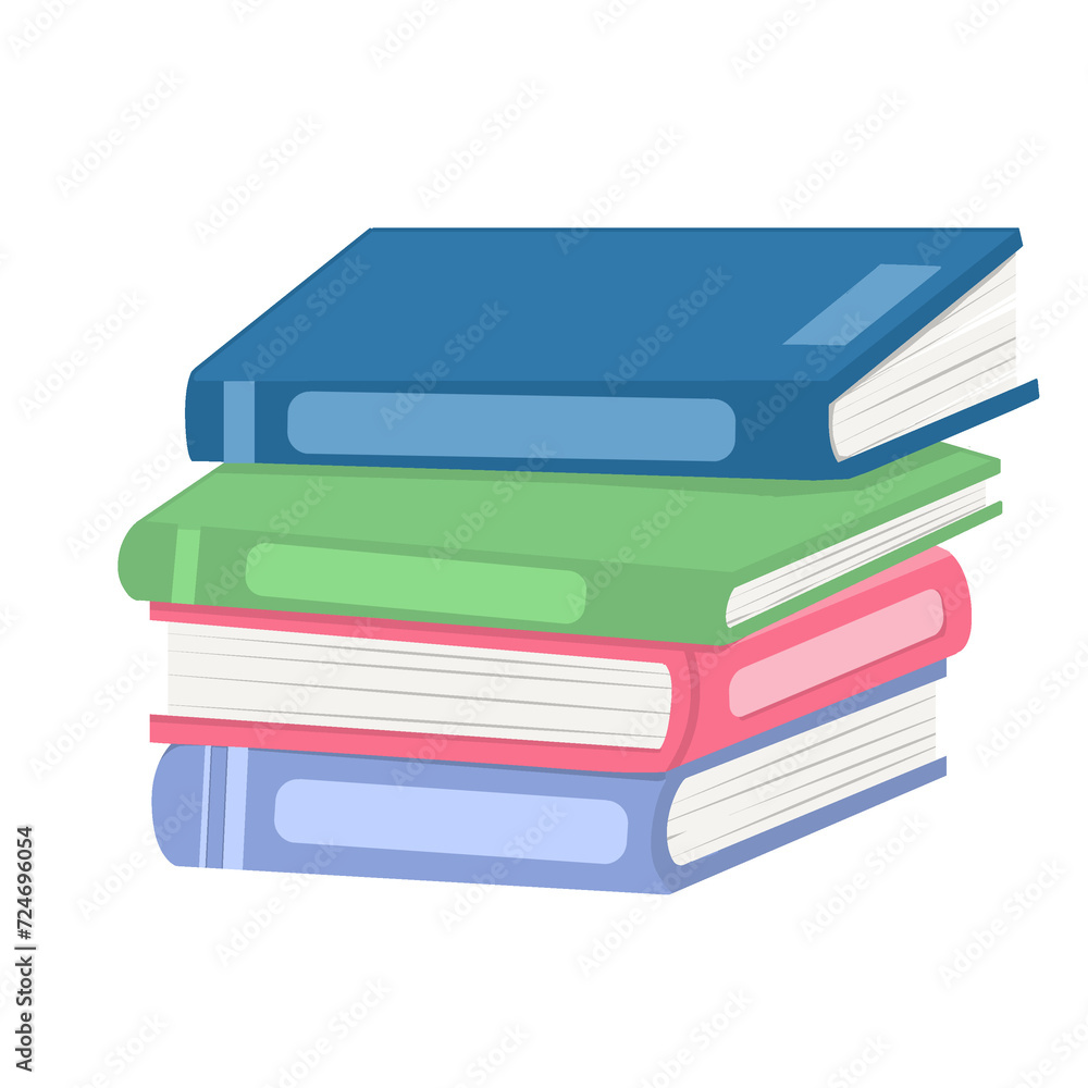 Hand drawn flat design stack of book Hand drawn flat design stack of book