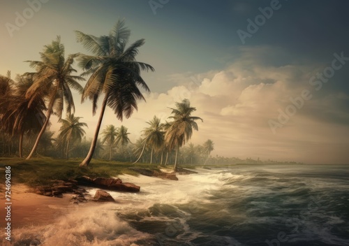 Palm Trees by the Seashore