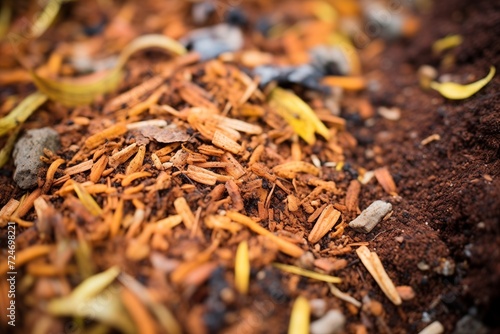 macro of organic compost texture