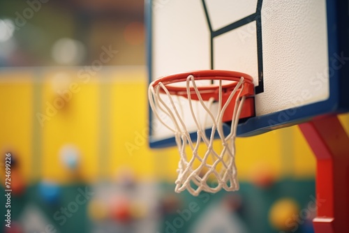 a detailed shot of a toy basketball hoop