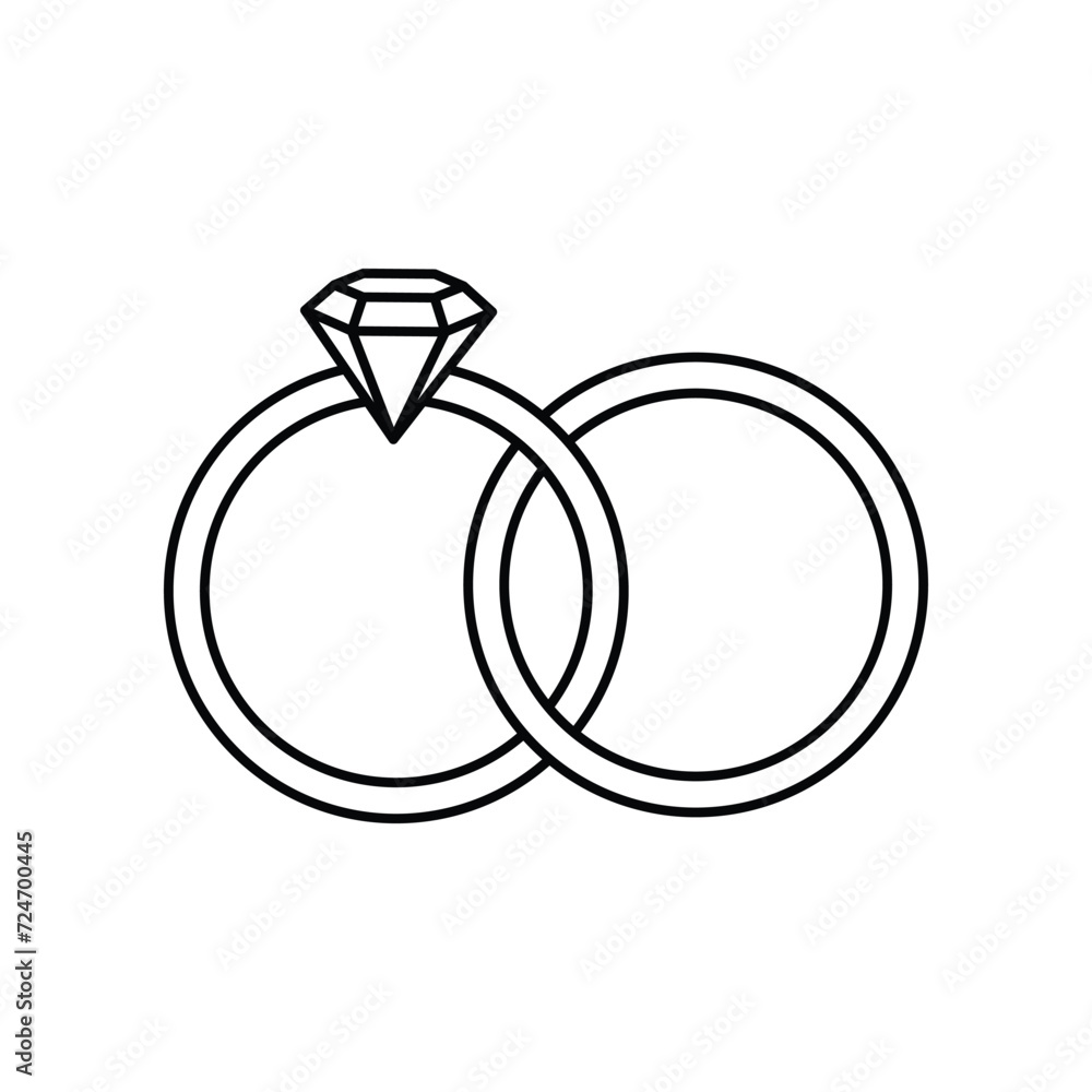 Diamond Ring Icon Vector Simple Design Diamond Ring Icon Vector Simple Design