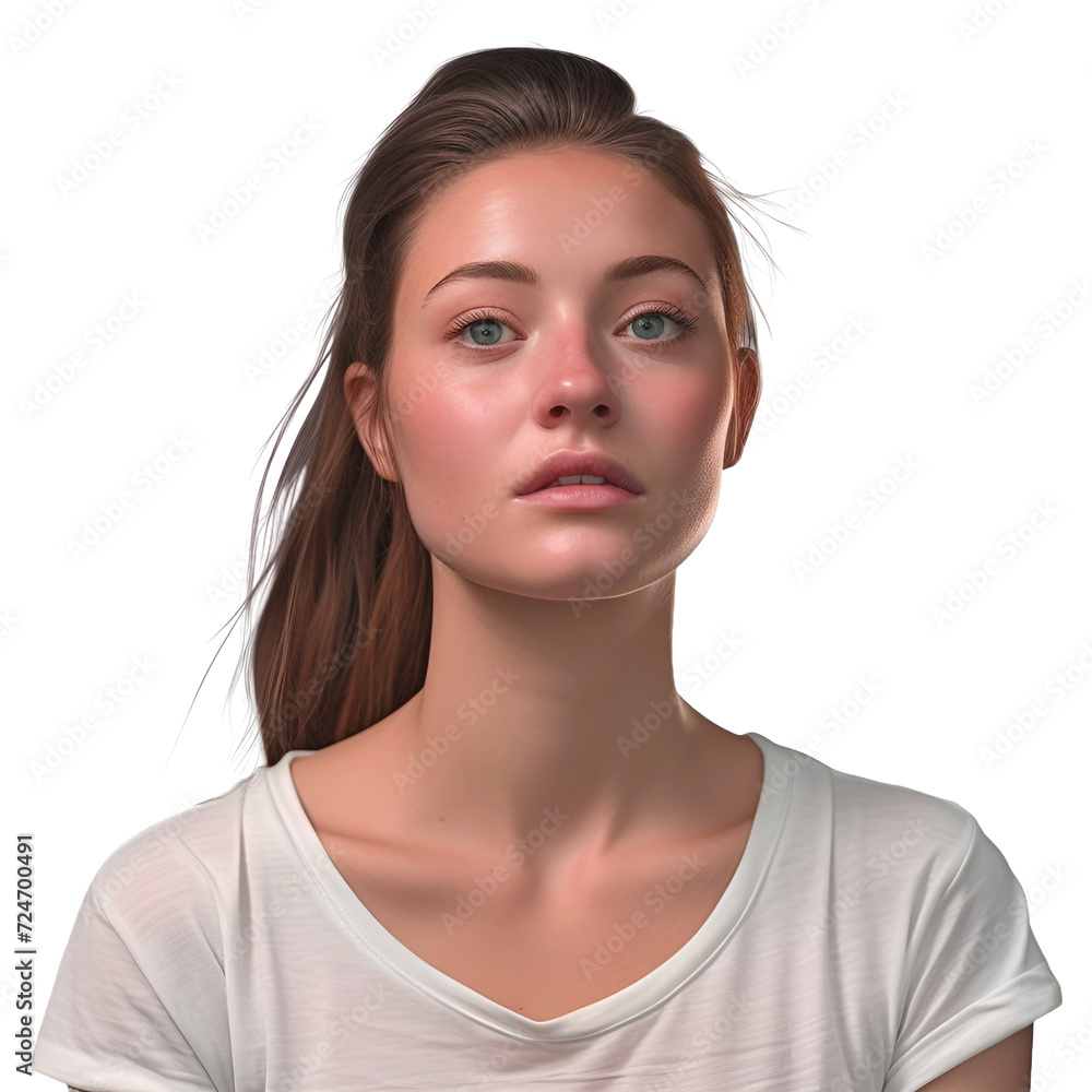 Fototapeta premium woman with Thoughtfulness facial expression