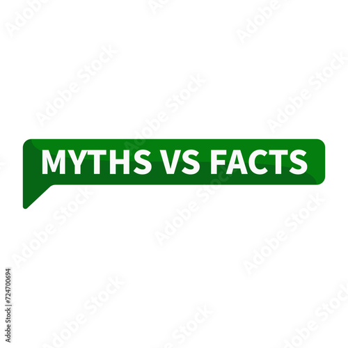 Myths Vs Facts Text In Green Rectangle Shape For Information Announcement Business Marketing Social Media

