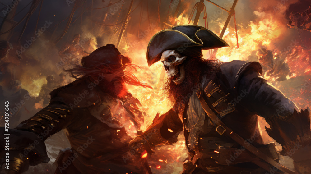 Undead pirates, halloween motive	