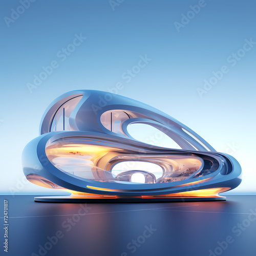 Abstract 3D render of futuristic architecture.