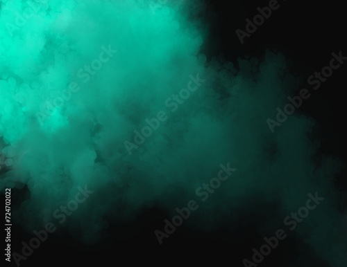 Abstract smoke background, clouds in green, blue colors 