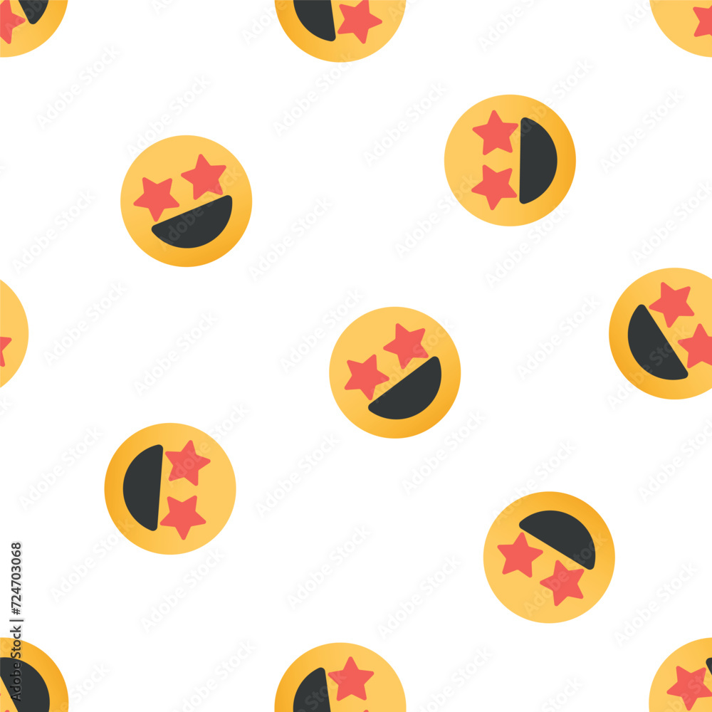 Seamless pattern with starry-eyed faces Seamless pattern with starry-eyed faces