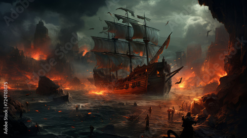 A epic pirate battle on the high seas
