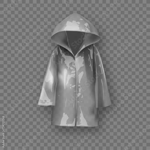 3D Realistic Plastic Raincoat Rain Weather Cloth