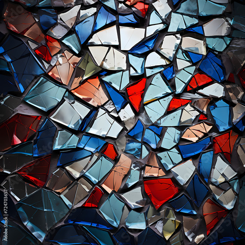 Abstract mosaic of shattered glass. 