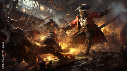 A epic pirate battle on the high seas