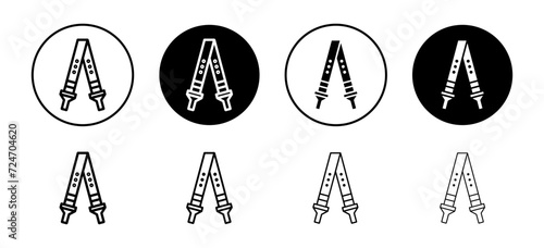 Shoulder strap vector icon set collection. Shoulder strap Outline flat Icon.