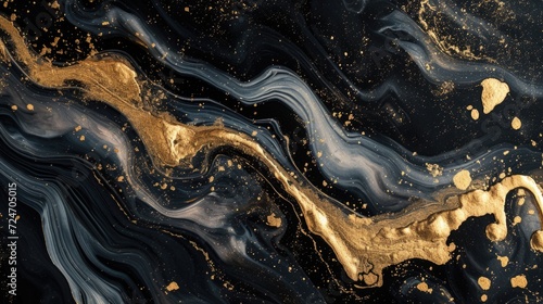Abstract Gold and Black Marble Texture